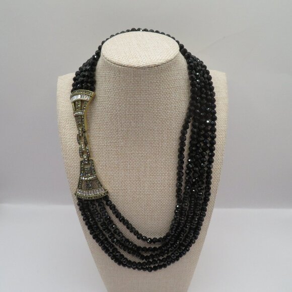 Heidi Daus 3 Piece Art Deco Multi Strand Interchangeable Bracelets Necklace - Picture 3 of 13